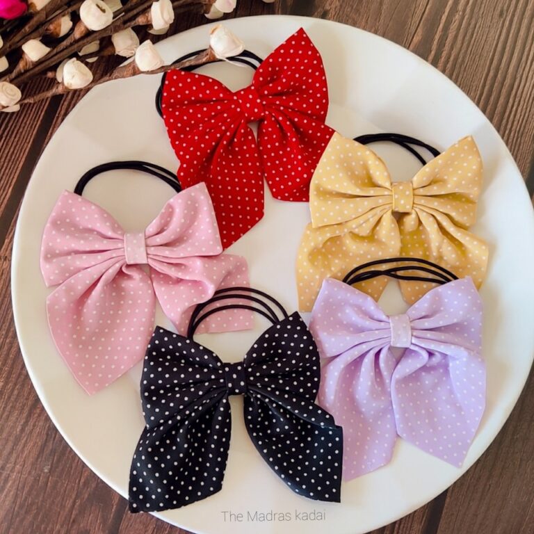 Cute Polka Bow Hairtie – The Madras Kadai